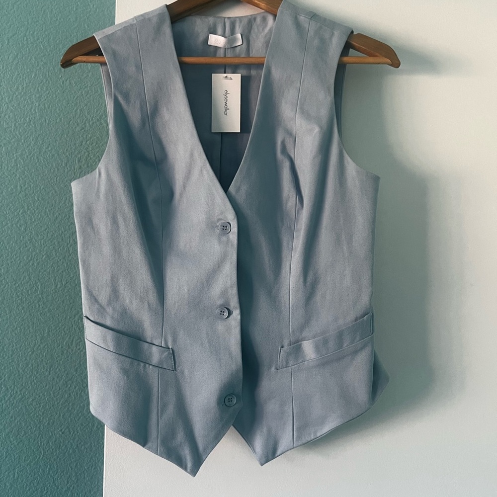 SABLYN Tuli Twill Vest in Ocean Breeze/light blue NWT